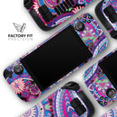 Vibrant Purple Paisley V5 // Full Body Skin Decal Wrap Kit for the Steam Deck handheld gaming computer