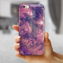 Vibrant Sparkly Pink Nebula iPhone 6/6s or 6/6s Plus 2-Piece Hybrid INK-Fuzed Case