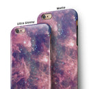 Vibrant Sparkly Pink Nebula iPhone 6/6s or 6/6s Plus 2-Piece Hybrid INK-Fuzed Case