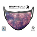 Vibrant Sparkly Pink Nebula - Made in USA Mouth Cover Unisex Anti-Dust Cotton Blend Reusable & Washable Face Mask with Adjustable Sizing for Adult or Child