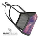Vibrant Sparkly Pink Nebula - Made in USA Mouth Cover Unisex Anti-Dust Cotton Blend Reusable & Washable Face Mask with Adjustable Sizing for Adult or Child
