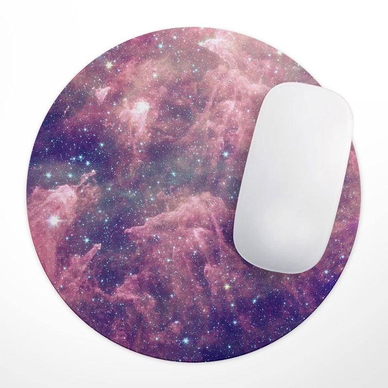 Vibrant Sparkly Pink Nebula// WaterProof Rubber Foam Backed Anti-Slip Mouse Pad for Home Work Office or Gaming Computer Desk