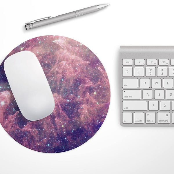Vibrant Sparkly Pink Nebula// WaterProof Rubber Foam Backed Anti-Slip Mouse Pad for Home Work Office or Gaming Computer Desk