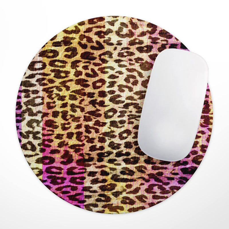 Vibrant Striped Cheetah Animal Print// WaterProof Rubber Foam Backed Anti-Slip Mouse Pad for Home Work Office or Gaming Computer Desk