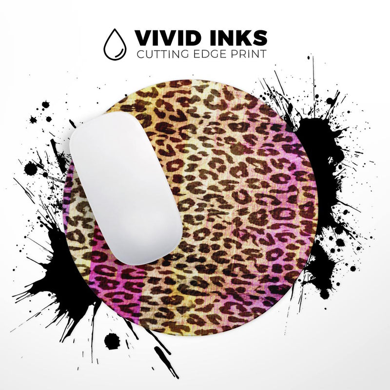 Vibrant Striped Cheetah Animal Print// WaterProof Rubber Foam Backed Anti-Slip Mouse Pad for Home Work Office or Gaming Computer Desk