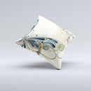 Vibrant Tan & Blue Butterfly Outline ink-Fuzed Decorative Throw Pillow
