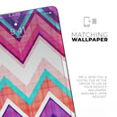 Vibrant Teal & Colored Chevron Pattern V1 - Full Body Skin Decal for the Apple iPad Pro 12.9", 11", 10.5", 9.7", Air or Mini (All Models Available)