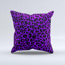 Vibrant Violet Leopard Print ink-Fuzed Decorative Throw Pillow
