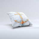 Vinatge Blue Striped & Chained Anchor ink-Fuzed Decorative Throw Pillow