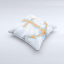 Vinatge Blue Striped & Chained Anchor ink-Fuzed Decorative Throw Pillow
