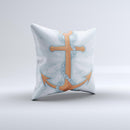 Vinatge Blue Striped & Chained Anchor ink-Fuzed Decorative Throw Pillow