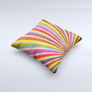 Vinatge Sprouting Ray of colors ink-Fuzed Decorative Throw Pillow