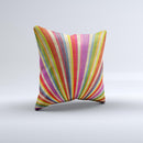 Vinatge Sprouting Ray of colors ink-Fuzed Decorative Throw Pillow
