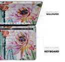 Vintage Watercolor Cactus Bloom - Skin Decal Wrap Kit Compatible with the Apple MacBook Pro, Pro with Touch Bar or Air (11", 12", 13", 15" & 16" - All Versions Available)