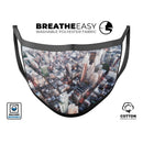 Vintage Aerial Cityscape - Made in USA Mouth Cover Unisex Anti-Dust Cotton Blend Reusable & Washable Face Mask with Adjustable Sizing for Adult or Child