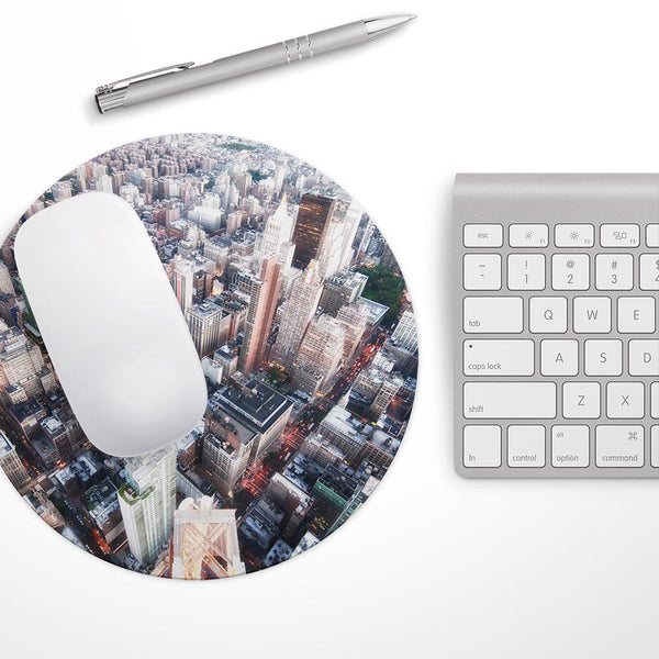 Vintage Aerial Cityscape// WaterProof Rubber Foam Backed Anti-Slip Mouse Pad for Home Work Office or Gaming Computer Desk