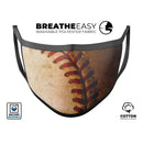 Vintage Baseball Surface V2 - Made in USA Mouth Cover Unisex Anti-Dust Cotton Blend Reusable & Washable Face Mask with Adjustable Sizing for Adult or Child