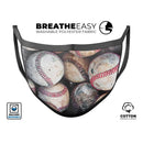 Vintage Baseball V1 - Made in USA Mouth Cover Unisex Anti-Dust Cotton Blend Reusable & Washable Face Mask with Adjustable Sizing for Adult or Child
