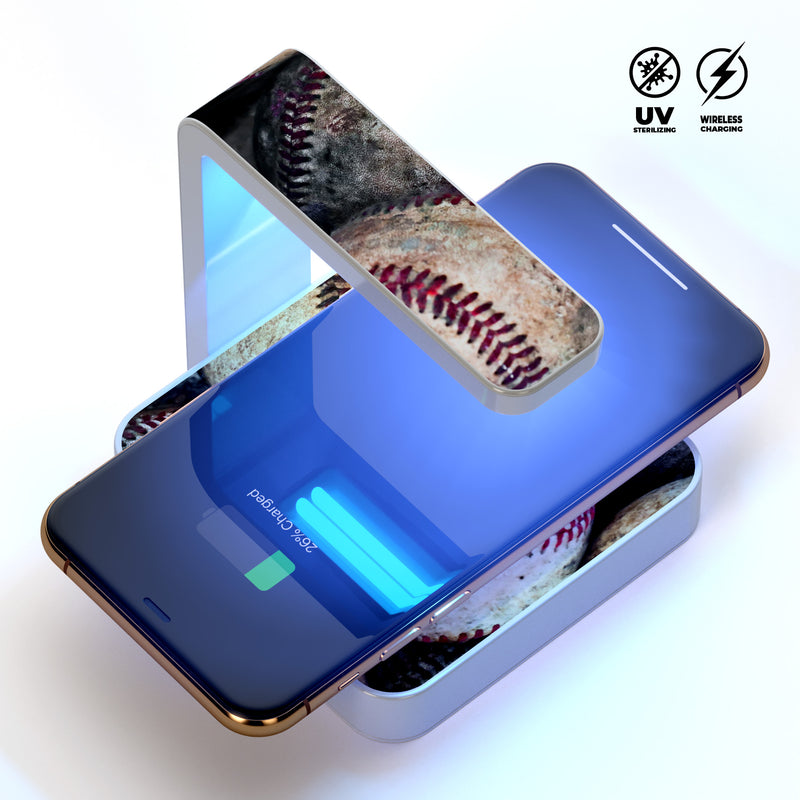 Vintage Baseball V1 UV Germicidal Sanitizing Sterilizing Wireless Smart Phone Screen Cleaner + Charging Station