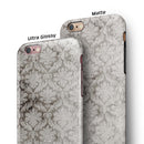 Vintage Black adn White Damask Pattern iPhone 6/6s or 6/6s Plus 2-Piece Hybrid INK-Fuzed Case