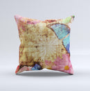 Vintage Blue Butterfly Background ink-Fuzed Decorative Throw Pillow