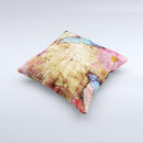 Vintage Blue Butterfly Background ink-Fuzed Decorative Throw Pillow