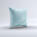 Vintage Blue Swirled Ink-Fuzed Decorative Throw Pillow