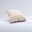 Vintage Brown-Teal-Pink Chevron Pattern Ink-Fuzed Decorative Throw Pillow