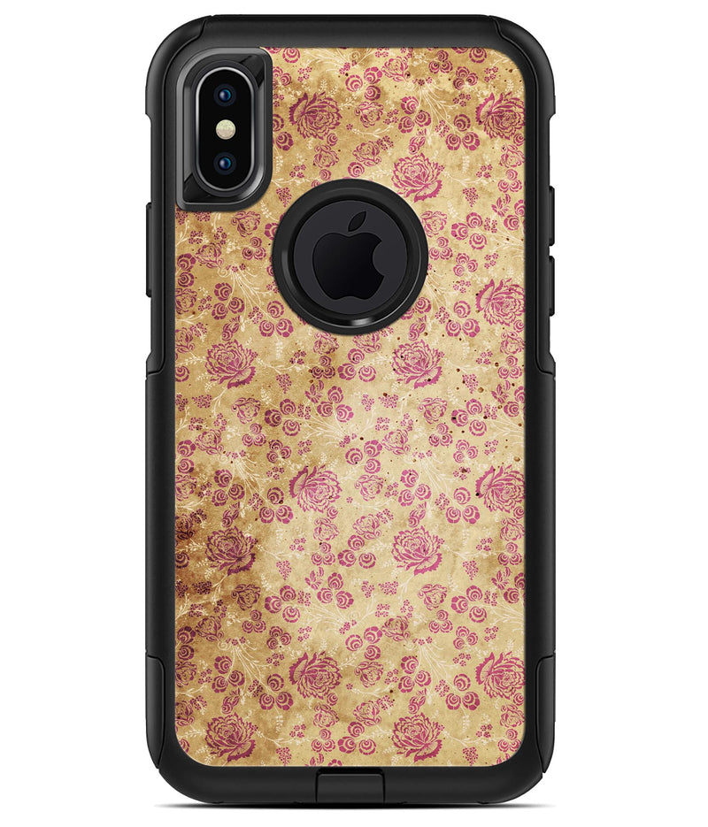 Vintage Brown and Maroon Floral Pattern - iPhone X OtterBox Case & Skin Kits