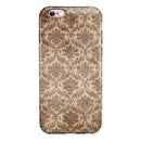 Vintage Brown and Pale Orange Damask Pattern iPhone 6/6s or 6/6s Plus 2-Piece Hybrid INK-Fuzed Case
