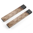 Vintage Brown and Pale Orange Damask Pattern - Premium Decal Protective Skin-Wrap Sticker compatible with the Juul Labs vaping device