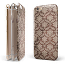 Vintage Brown and Tan Cauliflower Damask Pattern iPhone 6/6s or 6/6s Plus 2-Piece Hybrid INK-Fuzed Case