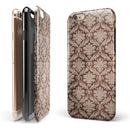 Vintage Brown and Tan Cauliflower Damask Pattern iPhone 6/6s or 6/6s Plus 2-Piece Hybrid INK-Fuzed Case