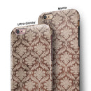 Vintage Brown and Tan Cauliflower Damask Pattern iPhone 6/6s or 6/6s Plus 2-Piece Hybrid INK-Fuzed Case
