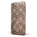 Vintage Brown and Tan Cauliflower Damask Pattern iPhone 6/6s or 6/6s Plus 2-Piece Hybrid INK-Fuzed Case