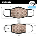 Vintage Brown and Tan Cauliflower Damask Pattern - Made in USA Mouth Cover Unisex Anti-Dust Cotton Blend Reusable & Washable Face Mask with Adjustable Sizing for Adult or Child