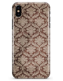 Vintage Brown and Tan Cauliflower Damask Pattern - iPhone X Clipit Case