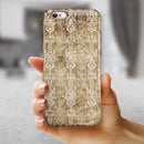 Vintage Brown and Tan Rococo Pattern iPhone 6/6s or 6/6s Plus 2-Piece Hybrid INK-Fuzed Case