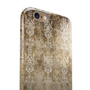 Vintage Brown and Tan Rococo Pattern iPhone 6/6s or 6/6s Plus 2-Piece Hybrid INK-Fuzed Case