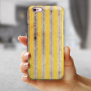 Vintage Brown and Yellow Vertical Stripes iPhone 6/6s or 6/6s Plus 2-Piece Hybrid INK-Fuzed Case