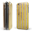 Vintage Brown and Yellow Vertical Stripes iPhone 6/6s or 6/6s Plus 2-Piece Hybrid INK-Fuzed Case