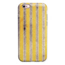 Vintage Brown and Yellow Vertical Stripes iPhone 6/6s or 6/6s Plus 2-Piece Hybrid INK-Fuzed Case