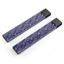 Vintage Coral Floral Over Navy  - Premium Decal Protective Skin-Wrap Sticker compatible with the Juul Labs vaping device