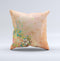 Vintage Coral Floral Ink-Fuzed Decorative Throw Pillow
