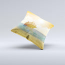 Vintage Cruise ship at Dusk ink-Fuzed Decorative Throw Pillow