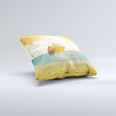 Vintage Cruise ship at Dusk ink-Fuzed Decorative Throw Pillow