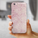 Vintage Faded Magenta Damask Pattern iPhone 6/6s or 6/6s Plus 2-Piece Hybrid INK-Fuzed Case
