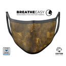 Vintage Golden Crumpled Paper - Made in USA Mouth Cover Unisex Anti-Dust Cotton Blend Reusable & Washable Face Mask with Adjustable Sizing for Adult or Child