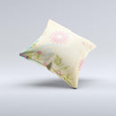 Vintage Golden Flowers Ink-Fuzed Decorative Throw Pillow
