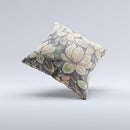 Vintage Green Pastel Flower pattern ink-Fuzed Decorative Throw Pillow
